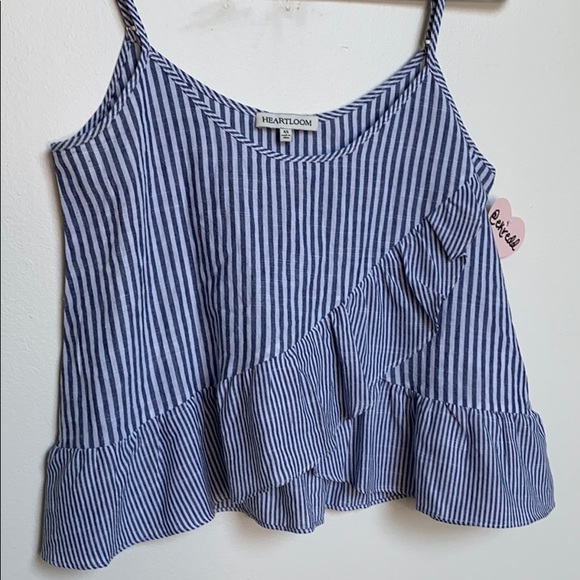 Heartloom Striped Ruffle Tank Top - Picture 3 of 6